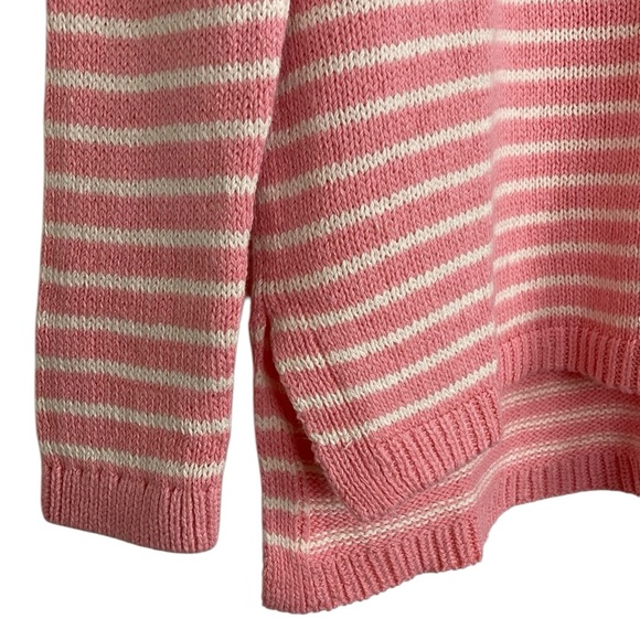 Talbots Striped Linen V Neck Sweater - Picture 4 of 8